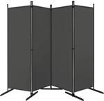 WOLTU Paravent Klappbar Sichtschutz Trennwand Dunkelgrau 223x177 cm