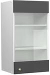 Vicco K&uuml;chenglasschrank Fame-Line Glash&auml;ngeschrank Anthrazit-Gold/Wei&szlig; 40 cm