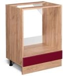 Vicco Herdumbauschrank R-Line Bordeaux Hochglanz/Goldkraft Eiche 60 cm ohne