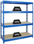 PROREGAL Profi Schwerlastregal Rhino HxBxT 180 x 160 x 60 cm 4 Spanplatten-Ebenen 8mm