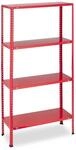 Relaxdays Schwerlastregal 2er Set 4 Ebenen Stahl Rot H&ouml;henverstellbar 147,5 cm x