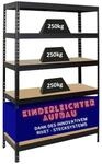 PROREGAL Schwerlastregal Rivet HxBxT 180 x 120 x 45 cm Fachlast 250 kg Innovatives