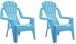 vidaXL Kinder-Gartenst&uuml;hle 2 Stk Blau 37x34x44 cm PP Holzoptik 364739