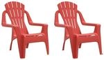 vidaXL Kinder-Gartenst&uuml;hle 2 Stk Rot 37x34x44 cm PP Holzoptik 364738
