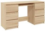 vidaXL Schreibtisch Sonoma-Eiche 140x50x77 cm Holzwerkstoff 800813