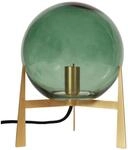 PR Home Milla moderne Glas Tischleuchte Gr&uuml;n Gold E14 28x22x22cm