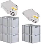 PROREGAL Spar Set 5x Eurobox Nextgen Economy Mit Scharnierdeckel & Gelben