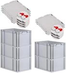 PROREGAL Spar Set 5x Eurobox Nextgen Economy Mit Scharnierdeckel & Roten