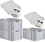 PROREGAL Spar Set 3x Eurobox Nextgen Economy Mit Scharnierdeckel & Schwarzen