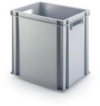 PROREGAL Eurobeh&auml;lter mit Offenem Griff HxBxT 40 x 30 x 40 cm 37 Liter Grau Eurobox