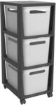Rotho Tower mit Rollen Brisen 3 x 16, Wei&szlig;