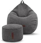 Green Bean Sitzhocker Motiv-Sitzsack 100 x 50 x 120 cm Linen Waschbarer Bezug