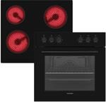 Telefunken Einbauherd-Set Backofen mit Grill und Umluft 65 Liter Vap-Clean ECH65A-B2