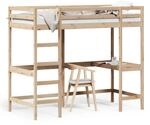 vidaXL Hochbett mit Schreibtisch 100x200 cm Massivholz Kiefer1952478