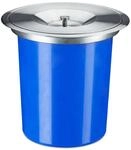Relaxdays Einbaum&uuml;lleimer Kunststoff Edelstahl Blau Silber Mit Deckel Geruchsarm 5,