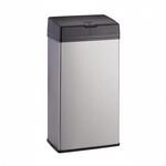 Relaxdays Kosmetikeimer Edelstahl Silber Push Funktion 6 Liter 36 cm x 18 cm x 11 cm