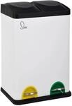 Svita TC2X20 K&uuml;cheneimer Office 40L Trennm&uuml;lleimer M&uuml;lltrennung Wei&szlig;