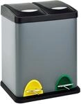 Svita TC2X8 M&uuml;lleimer 16 Liter 2x8L Doppelt K&uuml;cheneimer Treteimer Grau
