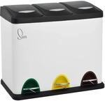 Svita TC3X8 24 L Treteimer Abfalleimer M&uuml;lleimer Pulverbeschichteter Stahl Wei&szlig;