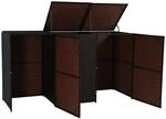 MCW 3er-M&uuml;lltonnenverkleidung E25 3x120l Braun 110x195x66cm