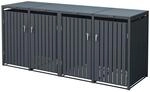 ML-Design M&uuml;lltonnenbox 4Er f&uuml;r 4 Tonnen 240L 264x80x116,3 cm Anthrazit Stahl
