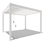 Weide Classic Alu-Stahl Pavillon 3 x 3,6 M Wei&szlig; Pergola Freistehend