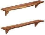 vidaXL Wandregale 2 Stk 110x20x18 cm Massivholz Akazie 337824