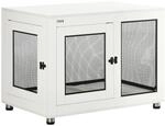 PawHut Hundek&auml;fig Indoor mit Kissen 2 T&uuml;ren Wei&szlig; 94 x 60 x 71,5 cm