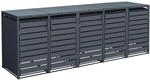 Westmann M&uuml;lltonnenbox Kubus Metall 5er Box 240, Anthrazit 116 x 332 x 80 cm