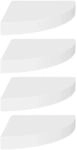 vidaXL Eck-Schweberegale 4 Stk Wei&szlig; 25x25x3,8 cm MDF 323897