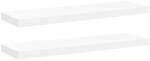 vidaXL Schweberegale 2 Stk Wei&szlig; 80x23,5x3,8 cm MDF 323815