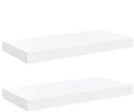 vidaXL Schweberegale 2 Stk Hochglanz-Wei&szlig; 50x23x3,8 cm MDF 323746