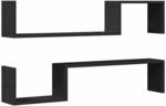 vidaXL Wandregale 2 Stk Schwarz 100x15x20 cm Holzwerkstoff 807269
