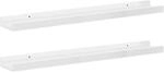 vidaXL Wandregale 2 Stk Hochglanz-Wei&szlig; 60x9x3 cm 326649