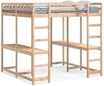 vidaXL Hochbett mit Schreibtisch & Leiter 140x200 cm Massivholz Kiefer2102519