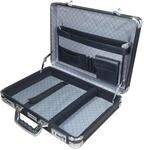 HMF 14651-02 Alu Aktenkoffer Herren Zahlenschloss 45 x 33 x 11 cm Schwarz