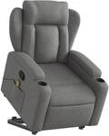 vidaXL Massagesessel mit Aufstehhilfe Dunkelgrau Samt Modell 7