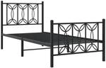 vidaXL Bettgestell mit Kopfteil und Fu&szlig;teil Metall Schwarz 90x200 cm 376139
