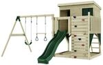 PolarPlay Spielturm Nils, mit Trapezstange, Dunkelgr&uuml;n