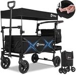 Sekey Faltbarer Bollerwagen mit Dach 150KG Kinder Transportwagen Schwarz