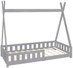 ML-Design Kinderbett Tipi 80x160 cm Hellgrau Rausfallschutz Lattenrost