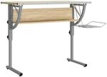 vidaXL Basteltisch Sonoma Eiche & Grau 110 x 53 x 58-87 cm Holzwerkstoff 340930