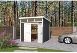 Lasita Holz-Gartenhaus Kibo 3 Flachdach Carbongrau Lasiert 250 cm x 250 cm
