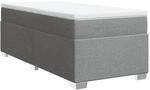 vidaXL Boxspringbett mit Matratze Hellgrau 90x190 cm Stoff 3285095