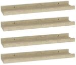 vidaXL Wandregale 4 Stk Sonoma-Eiche 40x9x3 cm 326684