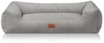 Knuffelwuff Hundebett Olivia Cord M-L 85 x 63cm Hellgrau