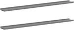 vidaXL Wandregale 2 Stk Grau 115x9x3 cm 326673