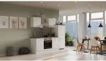 Flex-Well Exclusiv K&uuml;chenzeile Joelina 220 cm Wei&szlig; matt - Beton Grau