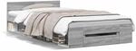 vidaXL Bettgestell mit Schublade Grau Sonoma 90x190 cm Holzwerkstoff 3280788