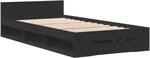 vidaXL Bettgestell mit Schublade Schwarz 90x190 cm Holzwerkstoff 3280784